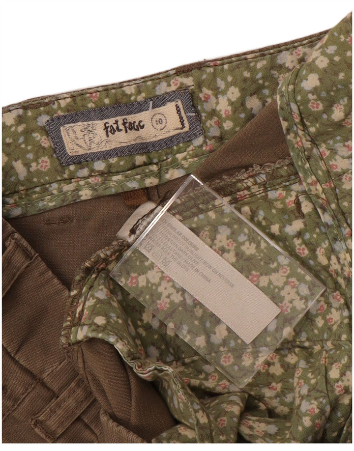 FAT FACE Pantaloni chino pentru femei cu talie joasă UK 10 Small W32 L31 Maro