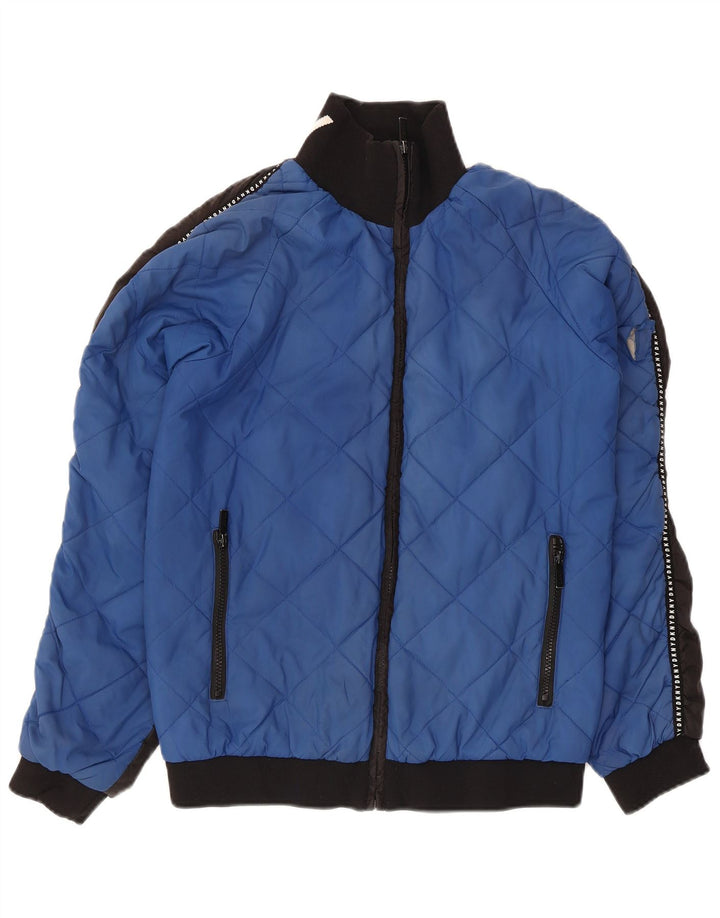 Jachetă matlasată cu grafică Dkny pentru femei UK 14 Medium Blue Colorblock Poliester