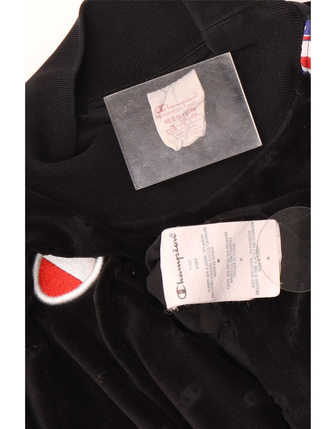 Pulover cu grafic pentru femei Champion UK 14 Medium Black Colorblock