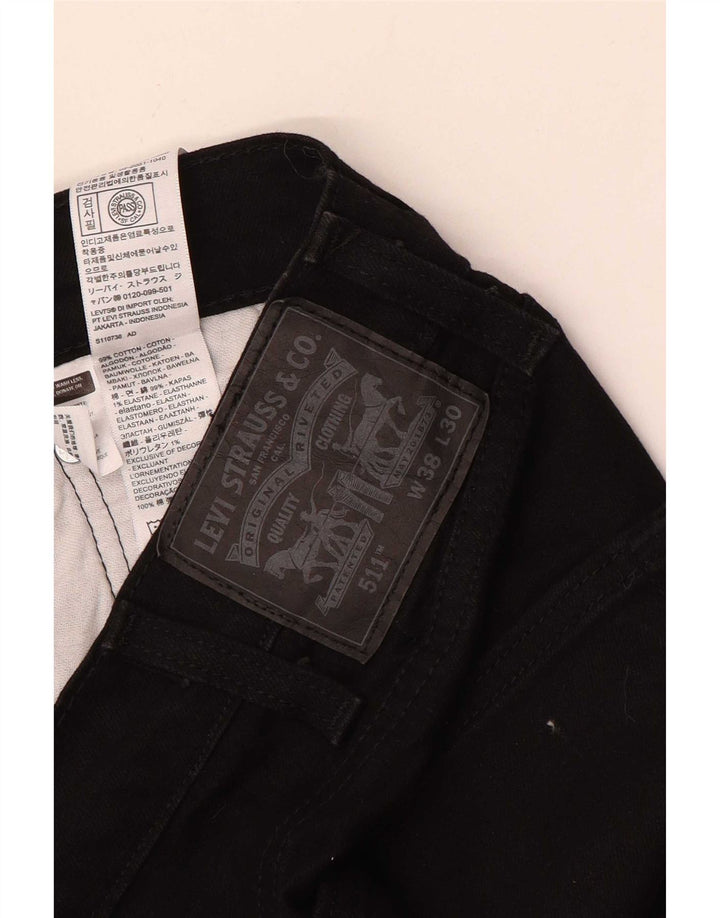 Blugi Levi's 511 Slim pentru bărbați W38 L30, bumbac negru