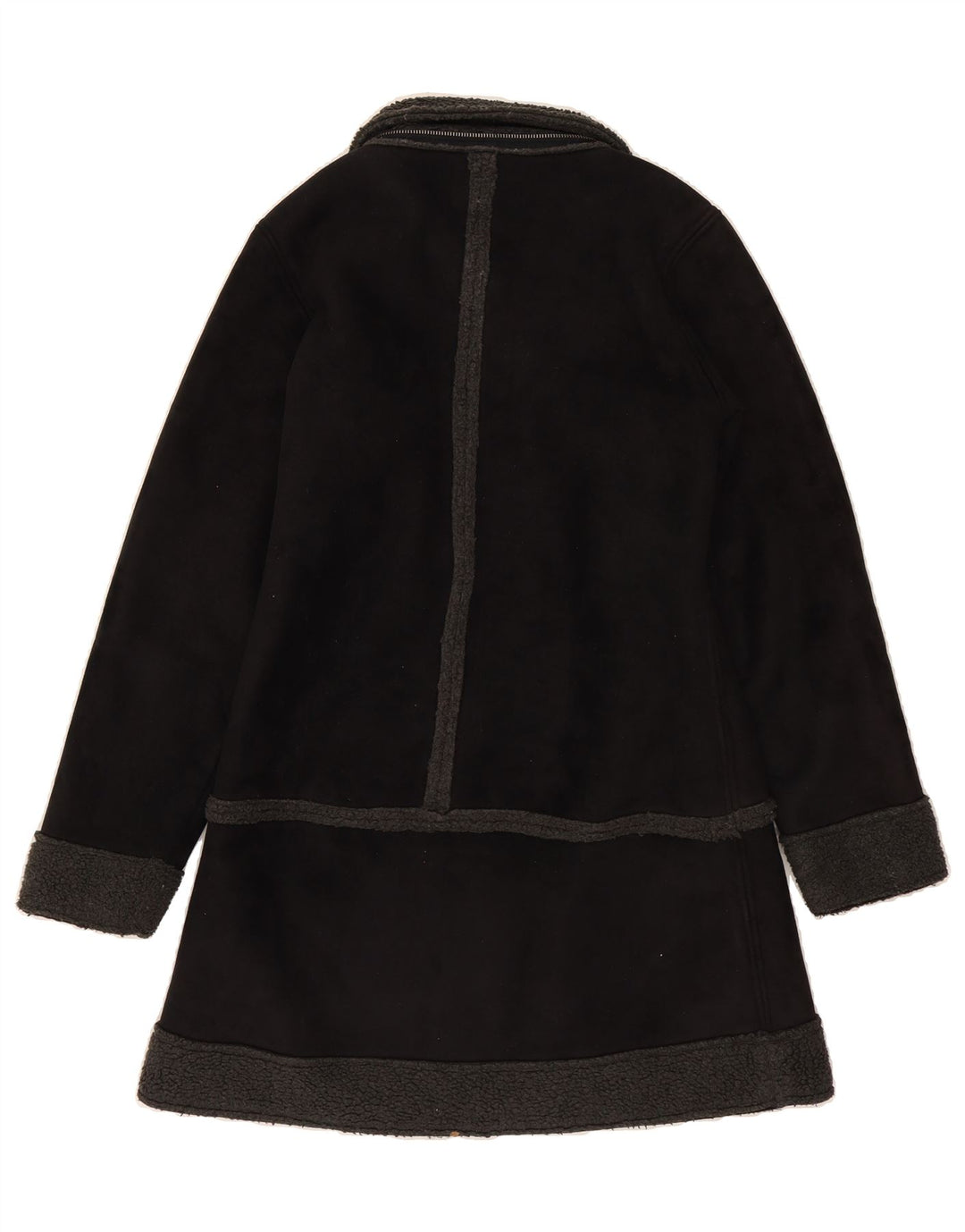 HOOCH Womens Sherpa Jacket UK 14 Medium Black Polyester Vintage Hooch and Second-Hand Hooch from Messina Hembry 