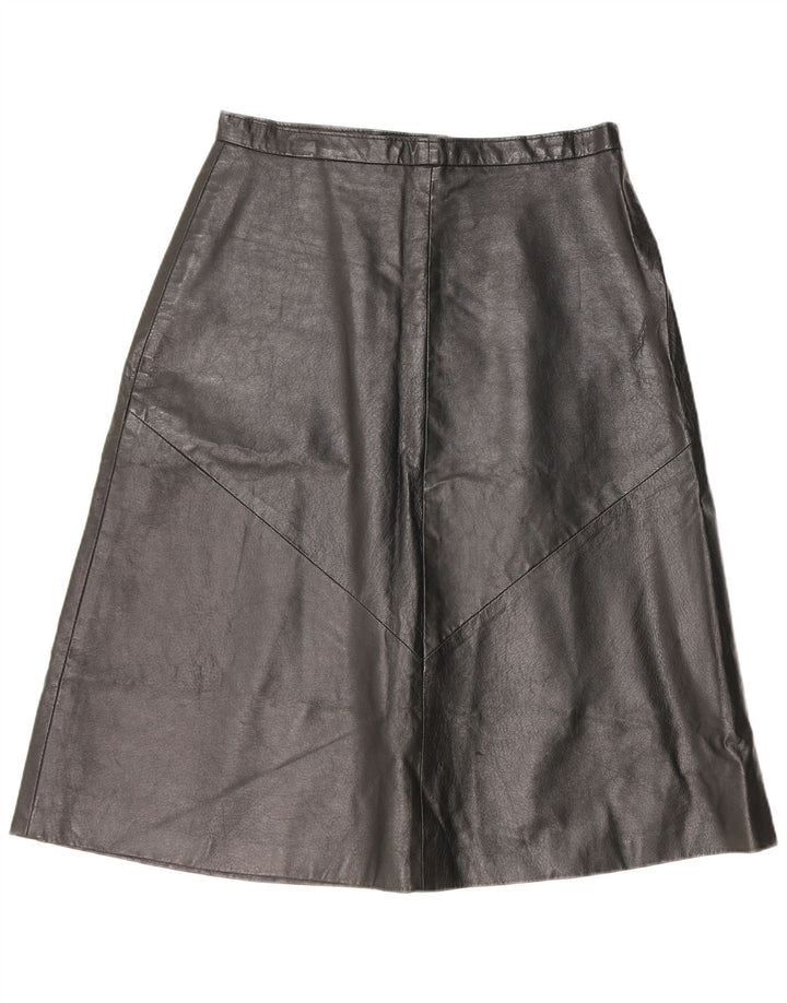 Fusta din piele vintage pentru femei IT 52 2XL W32 Negru