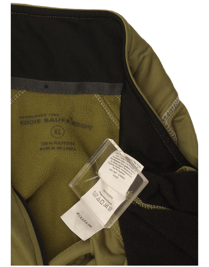 Trening pentru bărbați Eddie Bauer, cu fermoar, cu gât, cu pulover, XL, verde, colorblock