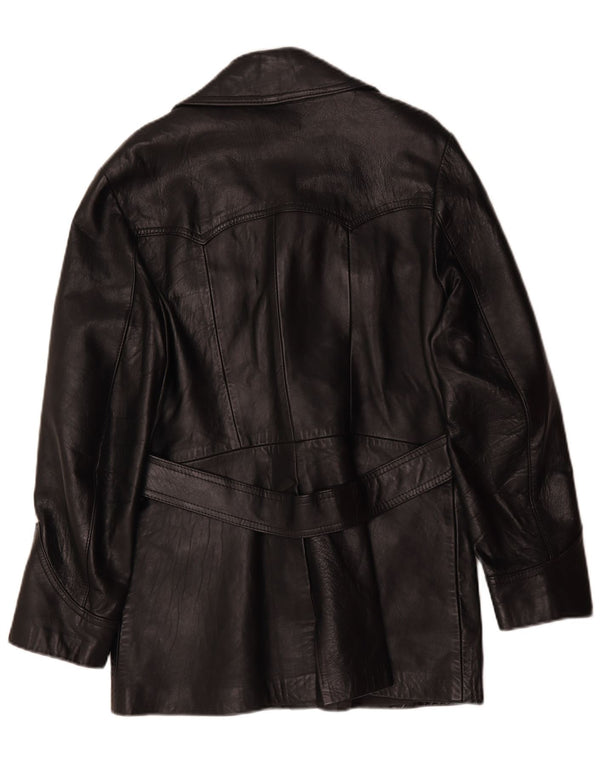 Palton din piele vintage pentru femei IT 42 Medium Black