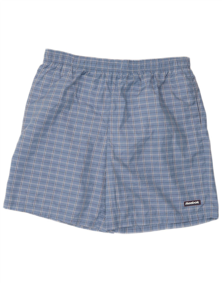 Pantaloni scurți sport pentru bărbați Reebok 2XL, poliester cu check albastru