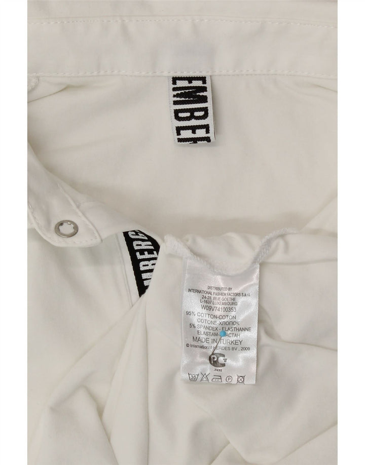 Tricou polo cu grafică pentru bărbați Bikkembergs, bumbac alb mic