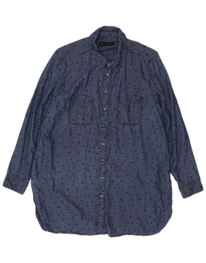 Cămașă pentru femei Marks & Spencer cu paragate cu model abstract UK 16 Large Blue