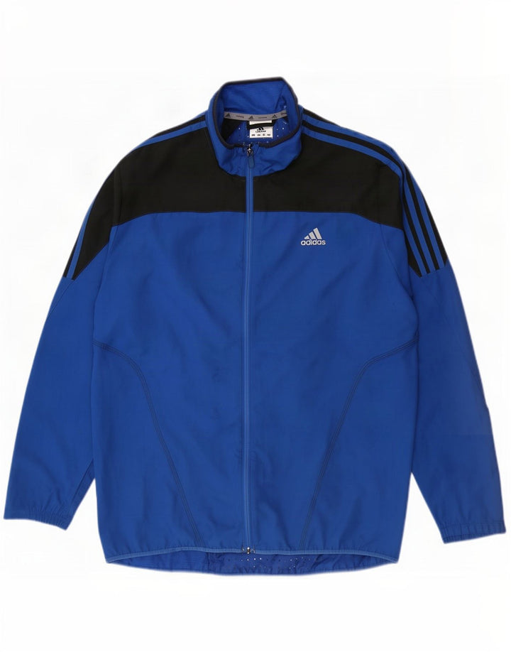 Jachetă de trening pentru bărbați Adidas, mare, albastru, poliester color bloc