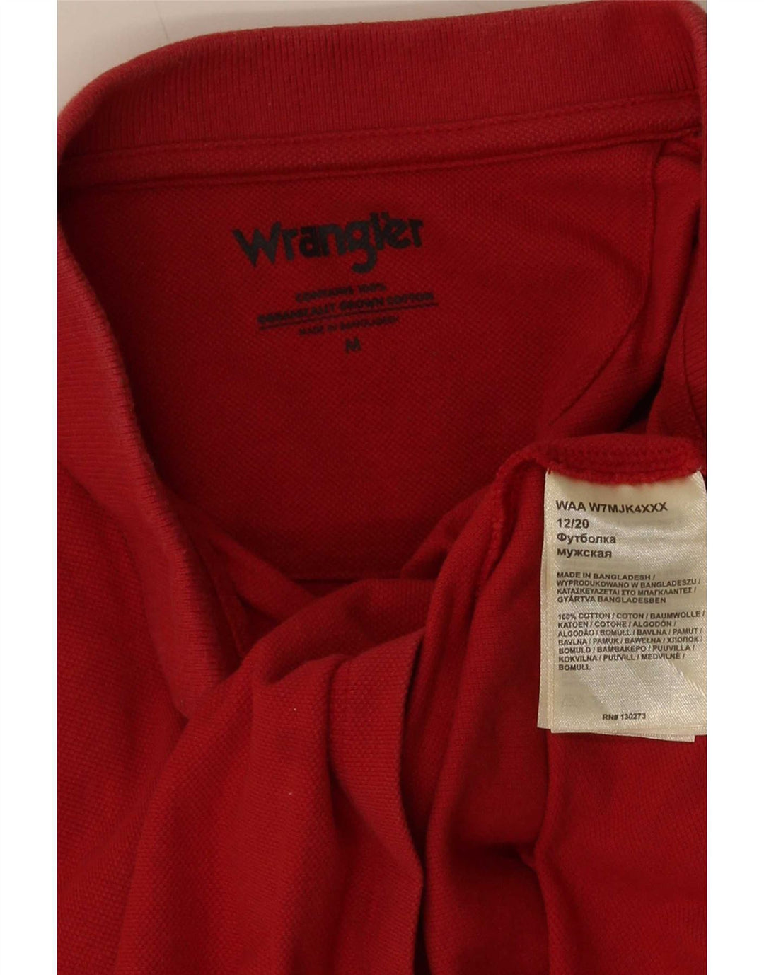 Tricou polo Wrangler pentru bărbați, bumbac roșu mediu