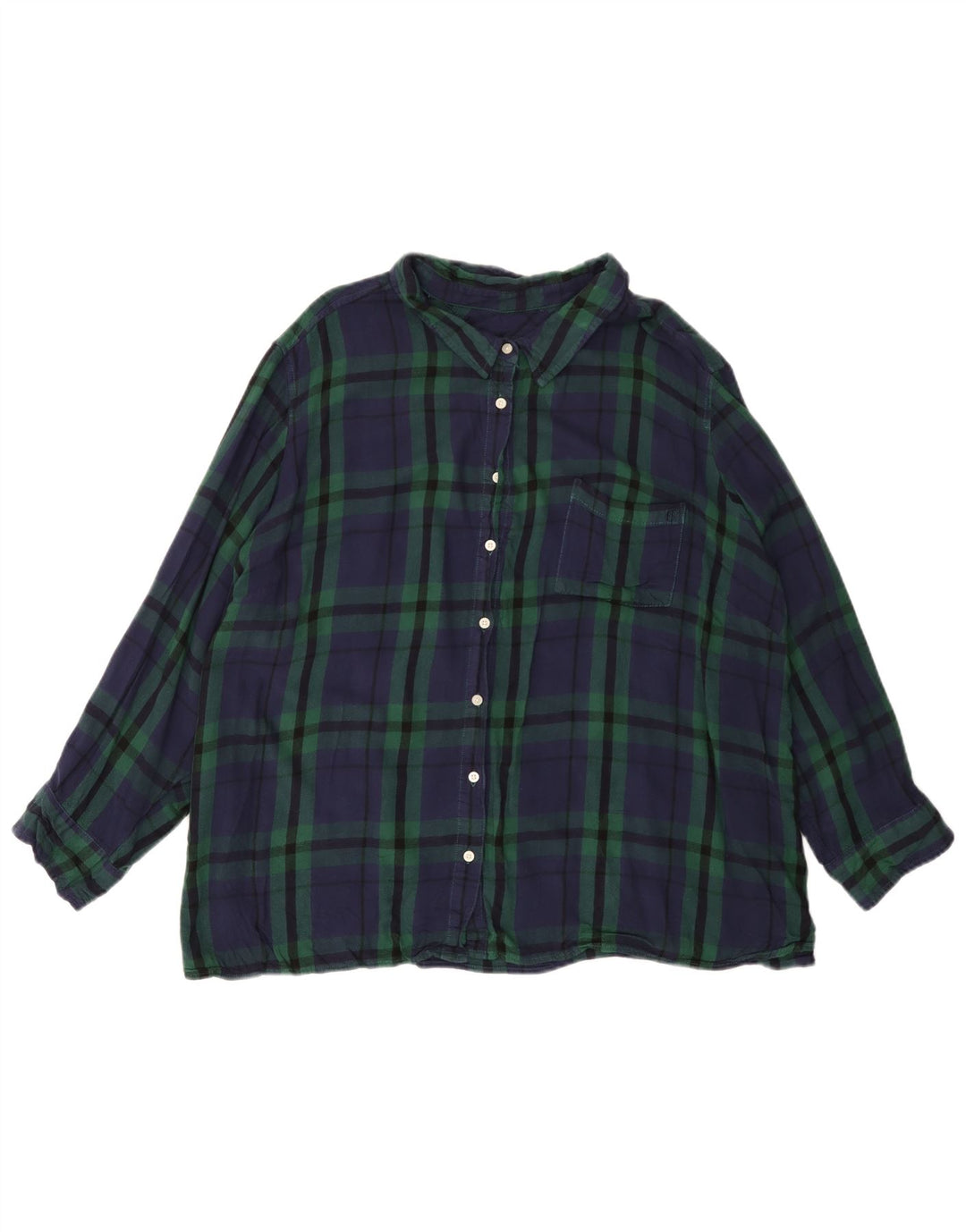 Cămașă de flanel pentru femei TOMMY HILFIGER UK 22 3XL, verde, carouri, raion
