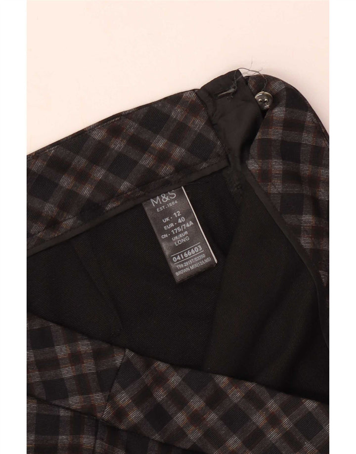 Pantaloni casual pentru femei Marks & Spencer UK 12 Medium W30 L29 Brown Check
