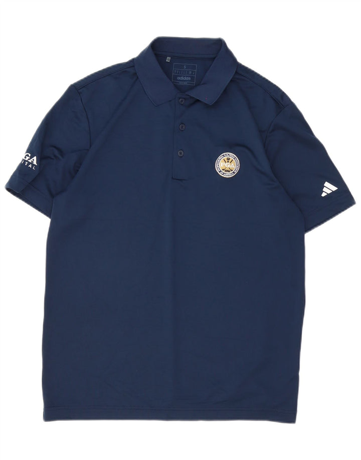Tricou polo pentru bărbați Adidas, mic, albastru, poliester