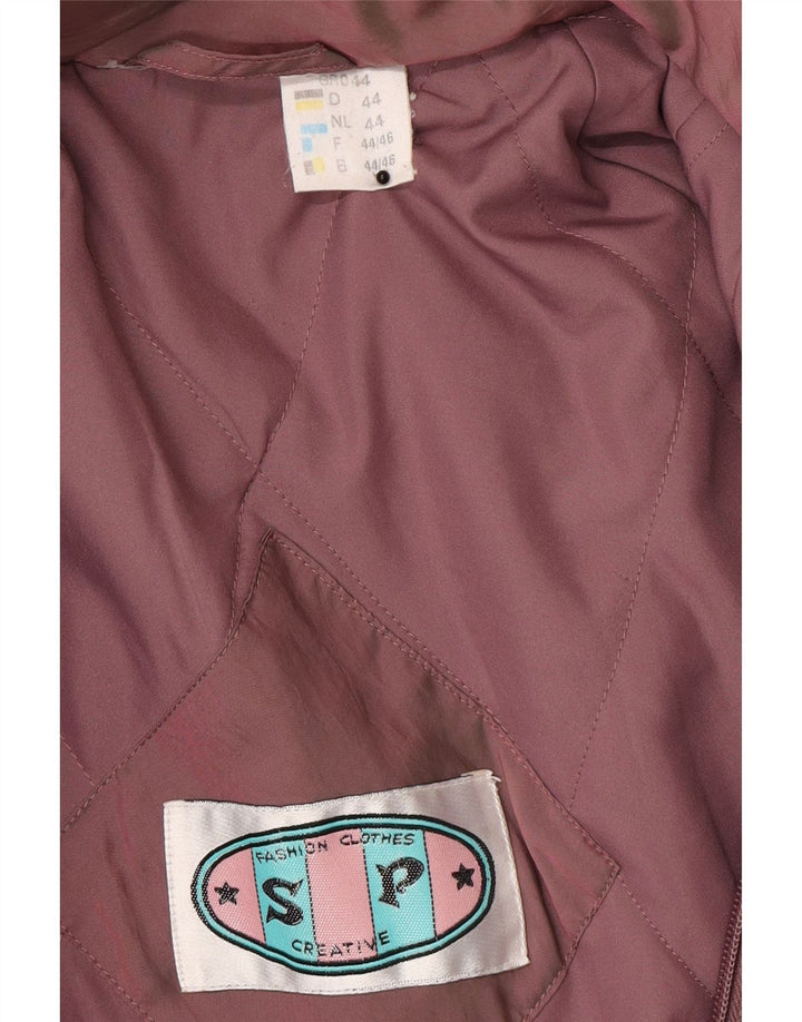 Jachetă parka supradimensionată cu glugă vintage pentru femei EU 44 XL roz