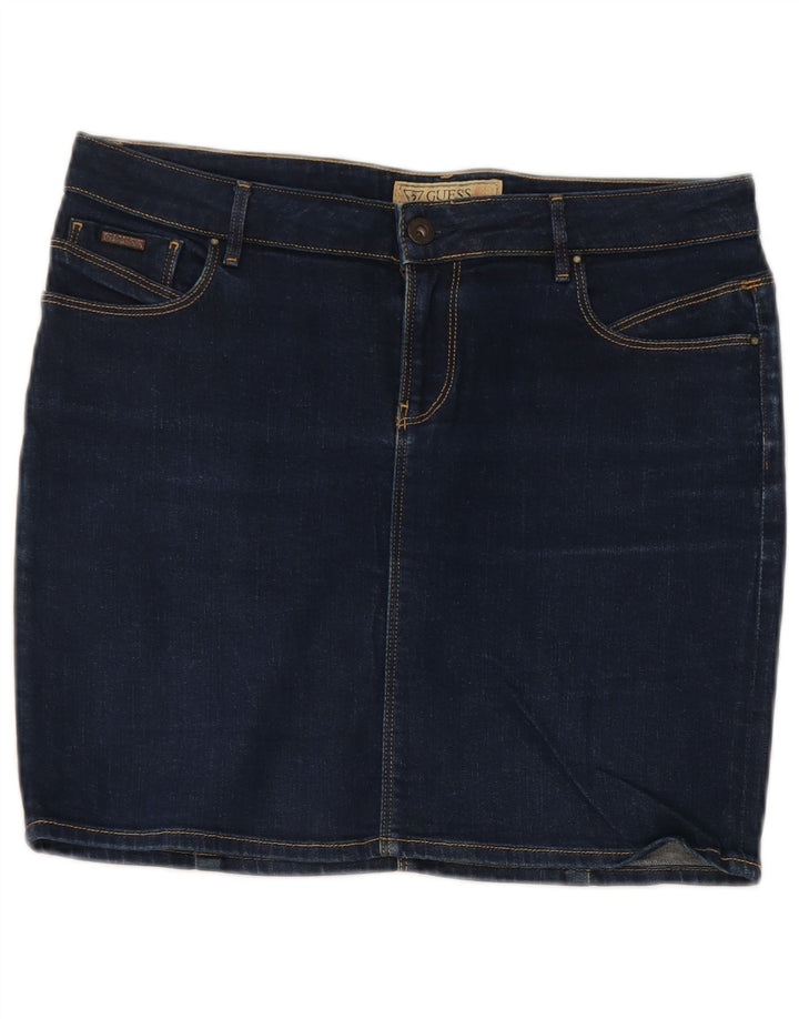 Guess Mini Fusta Denim W29 Bumbac Albastru Mediu