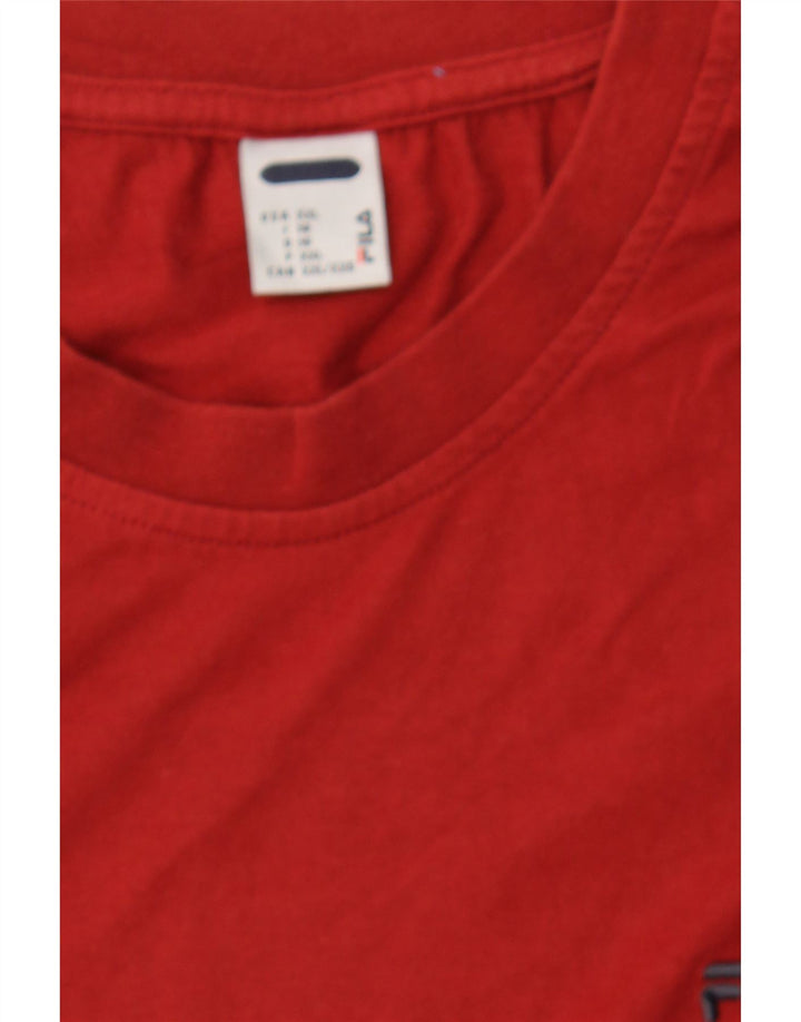 FILA Mens T-Shirt Top 2XL Red Cotton Vintage Fila and Second-Hand Fila from Messina Hembry 