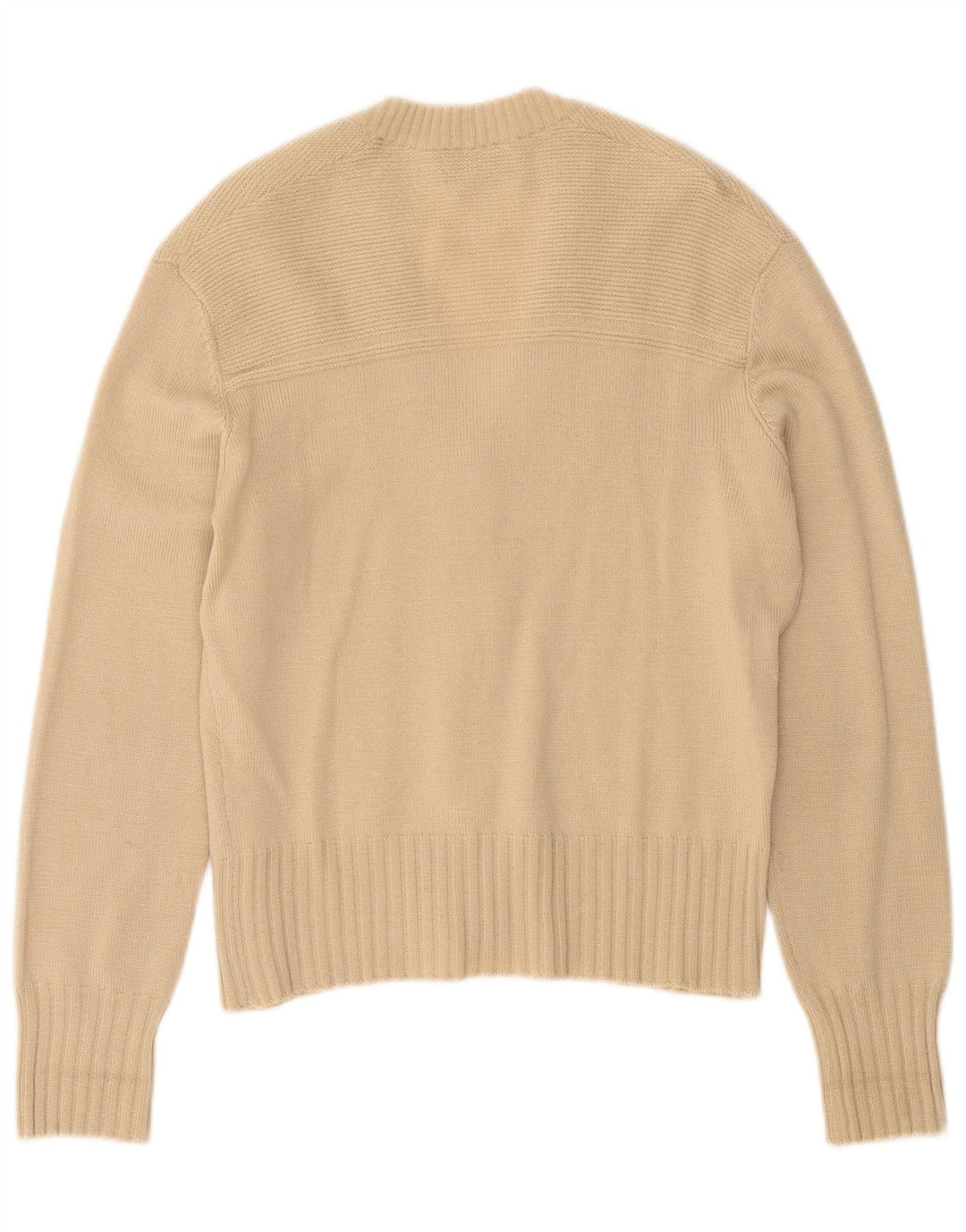 Luisa Spagnoli Pulover Cardigan Femei UK 12 Medium Bej Lână