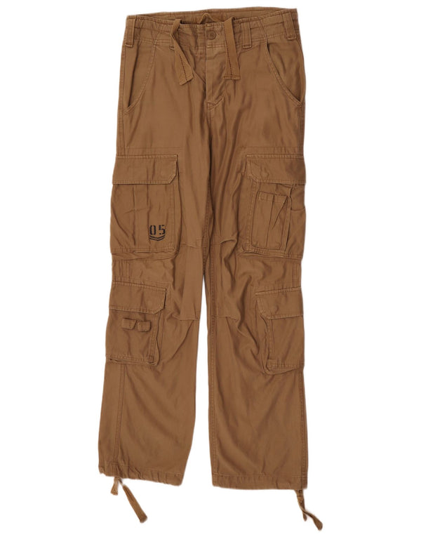 Pantaloni Cargo Drepți Vintage Bărbați Mici W29 L32 Maro Bumbac