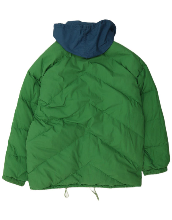 Astrolabio Mens Hooded Padded Jacket UK 38 Medium Green Colourblock