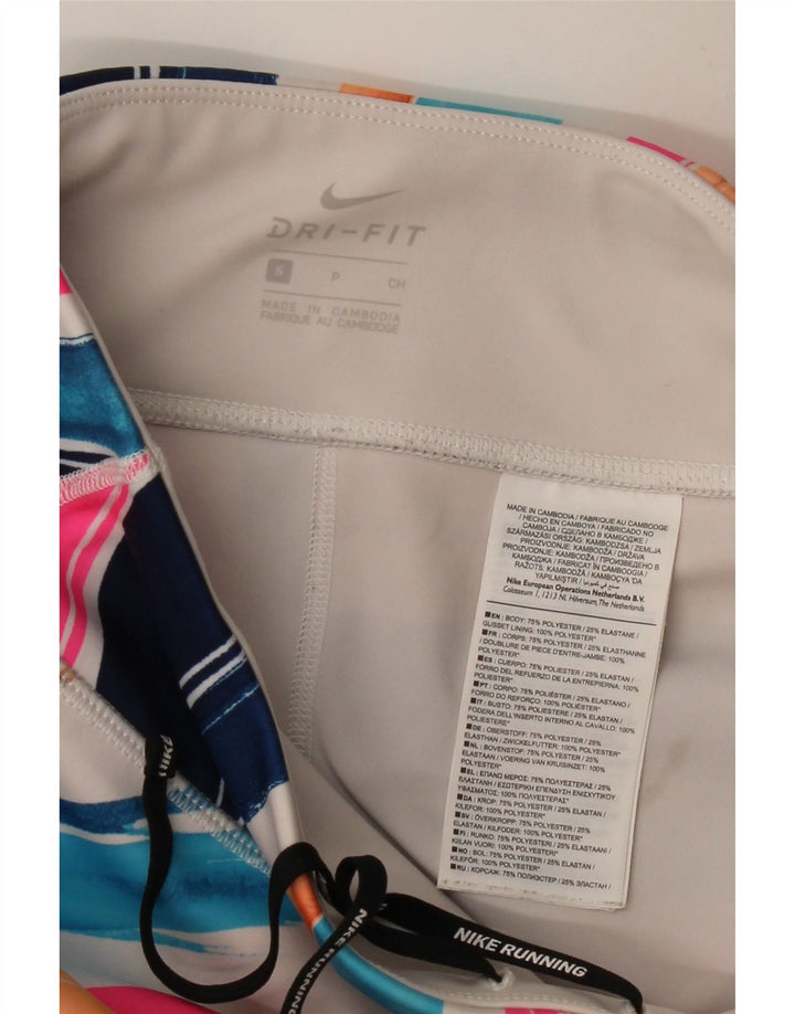 Leggings Dri Fit Nike pentru femei UK 8, poliester cu dungi multicolore mici