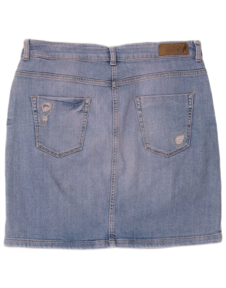 Fusta de denim învechită Indigo pentru femei Marks & Spencer UK 12 Medium W32 Albastru