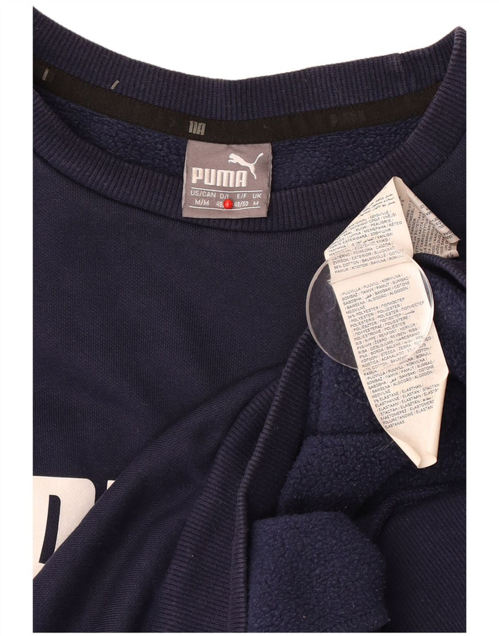 Hanorac grafic pentru bărbați Puma Pulover mediu din bumbac bleumarin