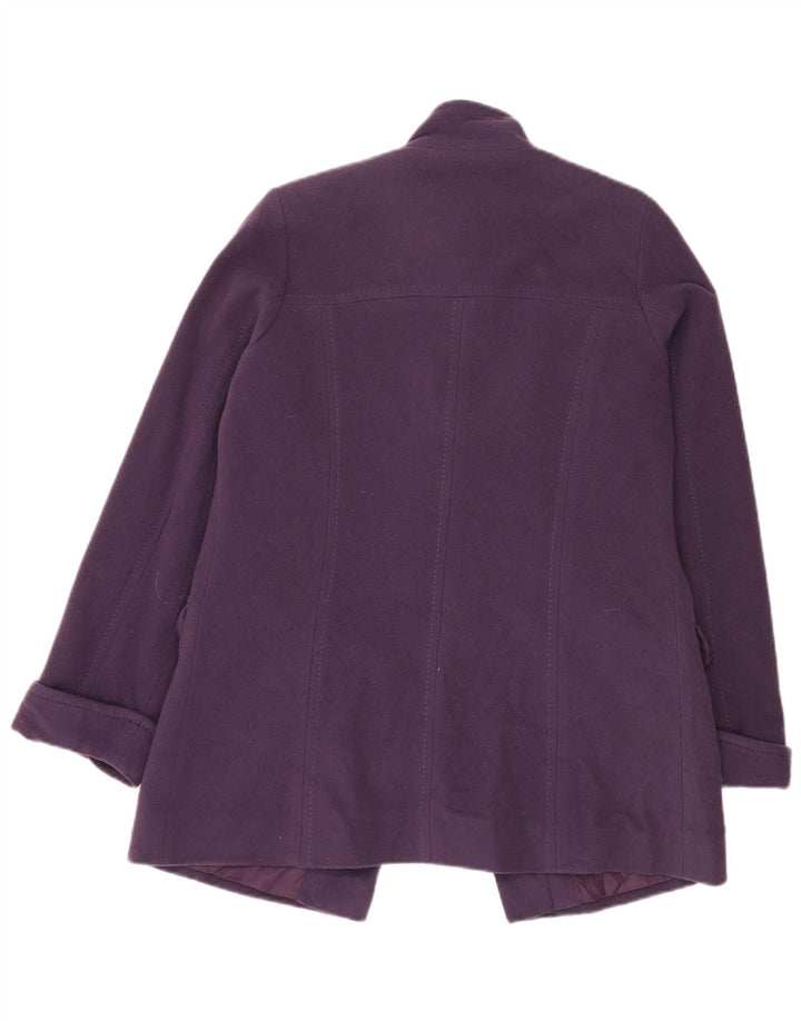 Pardesiu supradimensionat pentru femei Marks & Spencer UK 10 mic violet din lână nouă