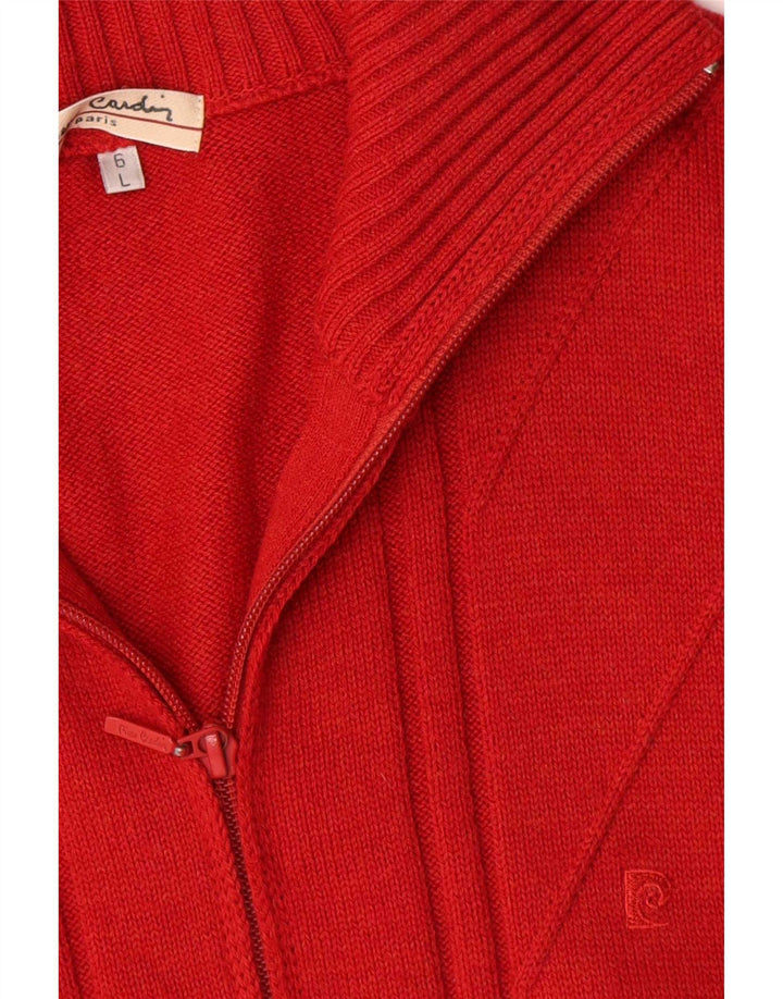 Pulover cardigan pentru bărbați Pierre Cardin, lână roșie mare