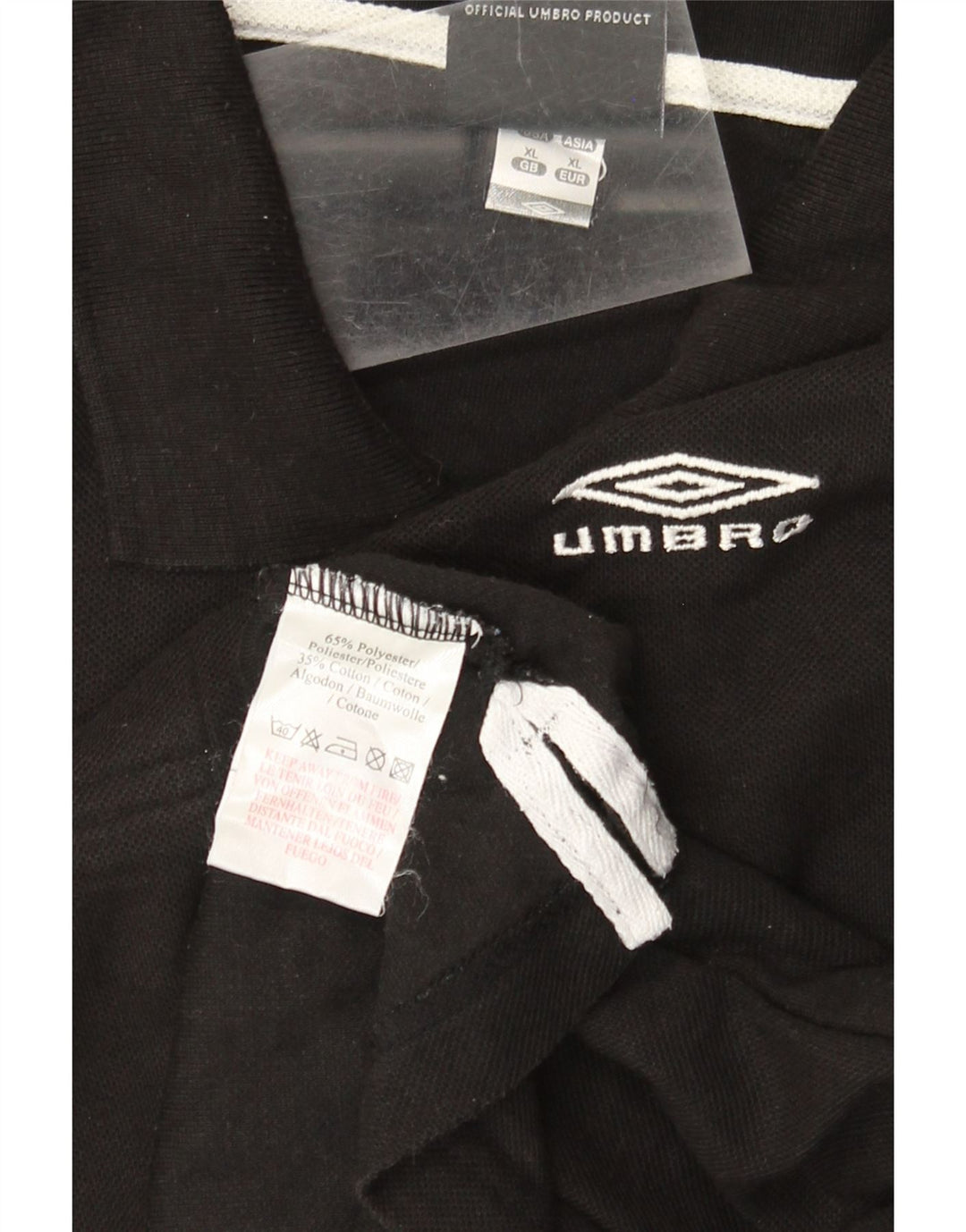 Cămașă polo pentru bărbați Umbro XL poliester negru