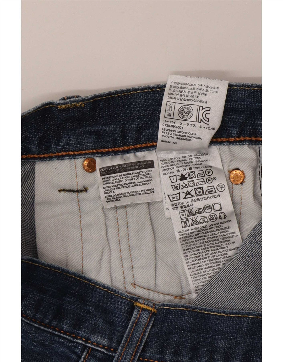 Blugi drepti pentru bărbați Levi's W32 L30 Bumbac albastru