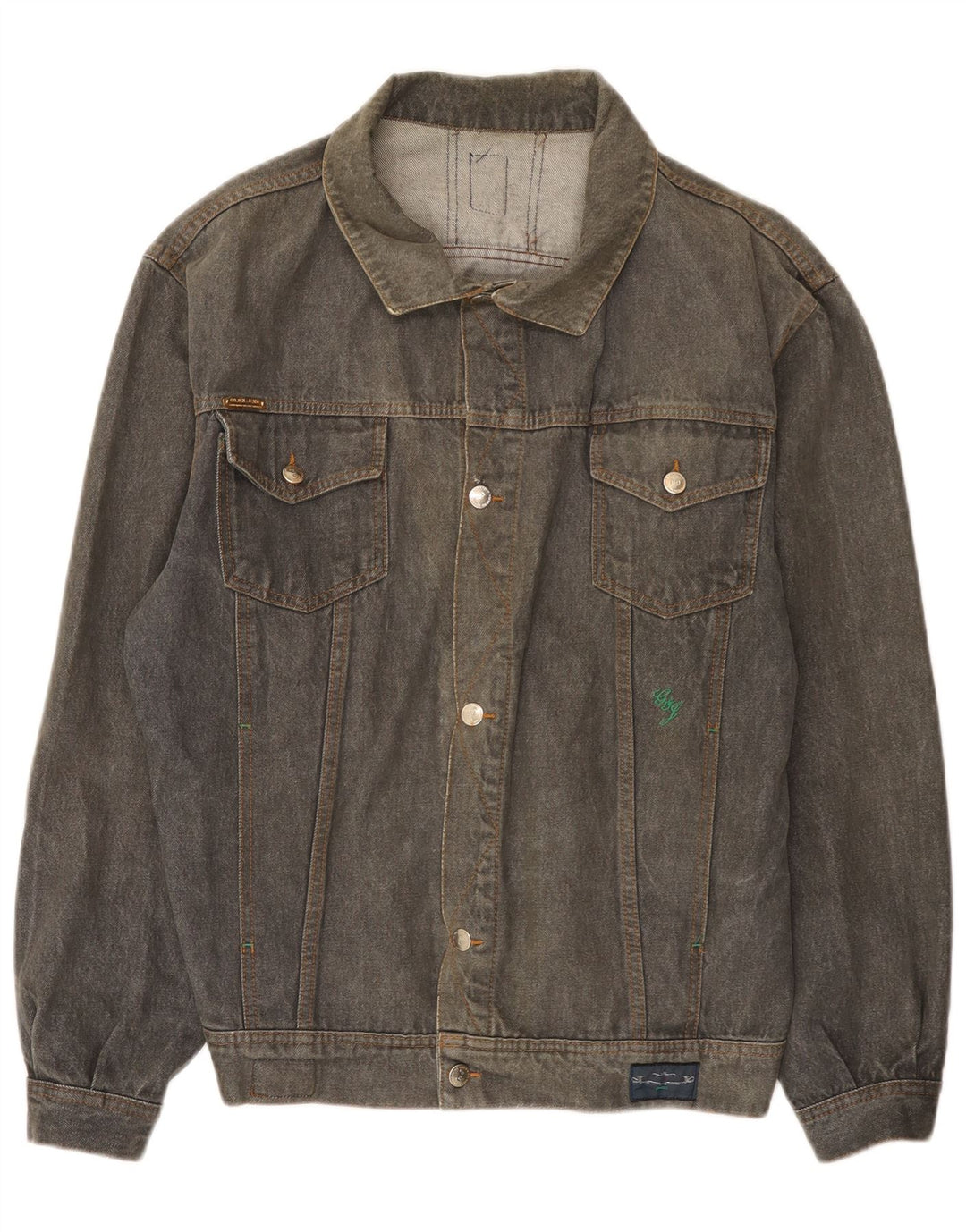 Jachetă vintage pentru bărbați din denim UK 40 mare, gri bumbac