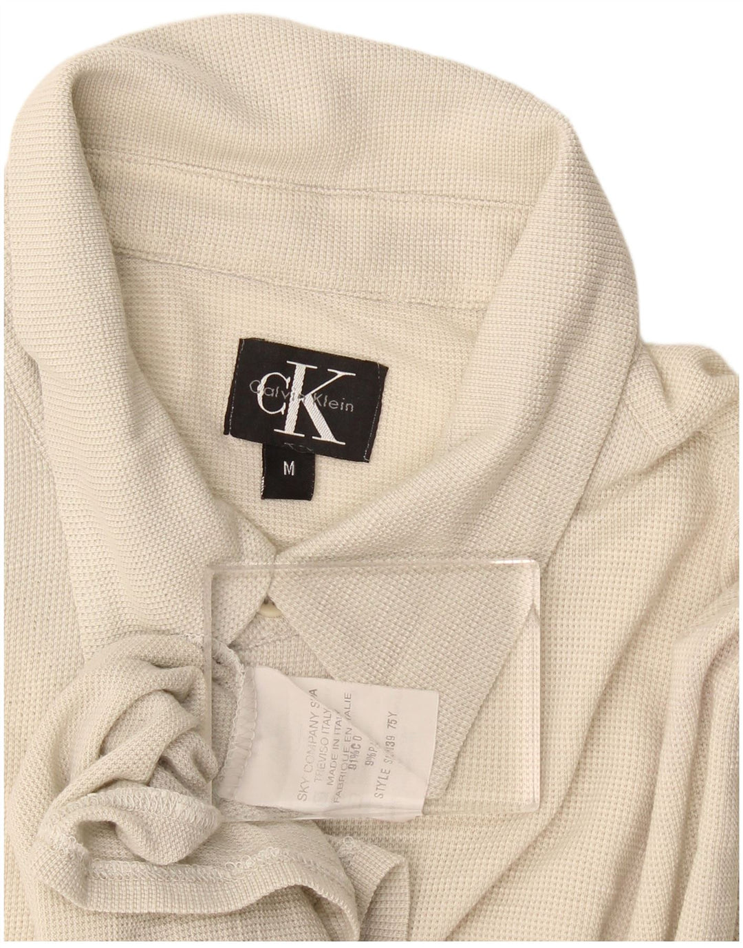 Cămașă cu mânecă scurtă pentru bărbați Calvin Klein, bumbac mediu bej