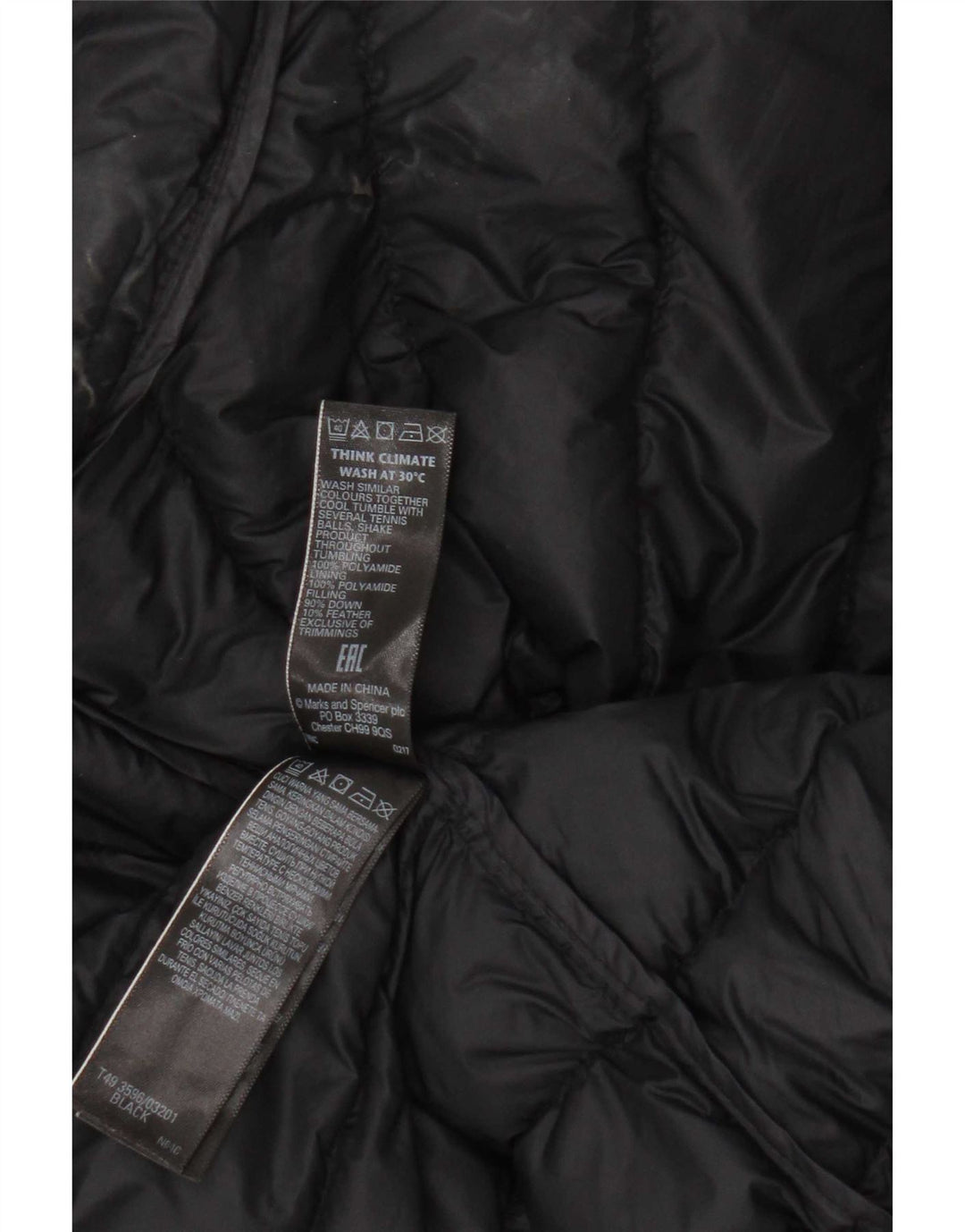 Gilet căptușit pentru femei Marks & Spencer UK 20 2XL Poliamidă neagră