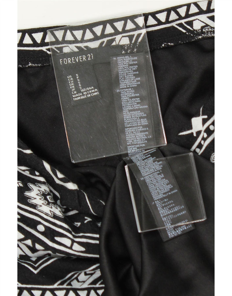 FOREVER 21 Womens Strapless Dress UK 8 Small Black Geometric Rayon Vintage Forever 21 and Second-Hand Forever 21 from Messina Hembry 