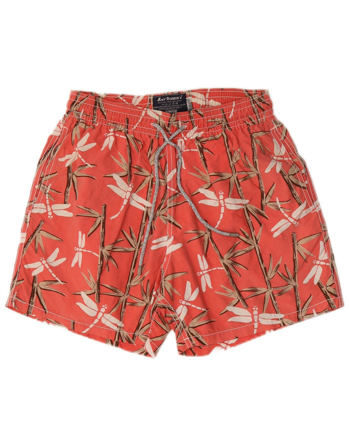 Pantaloni scurți de înot Roy Rogers pentru bărbați, nailon, floral, roșu mediu