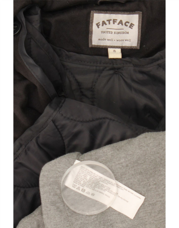 Jachetă parka cu glugă pentru femei Fat Face UK 8, bumbac negru mic