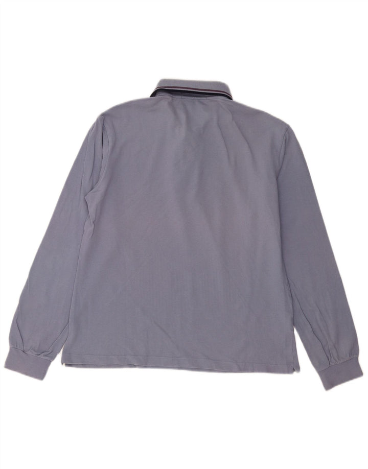 FRED PERRY Tricou polo cu mânecă lungă pentru bărbați, bumbac albastru mediu