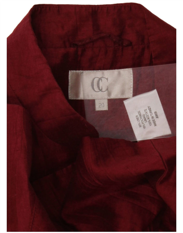 Jachetă CC pentru femei cu 1 nasture, UK 20 2XL, in burgundy