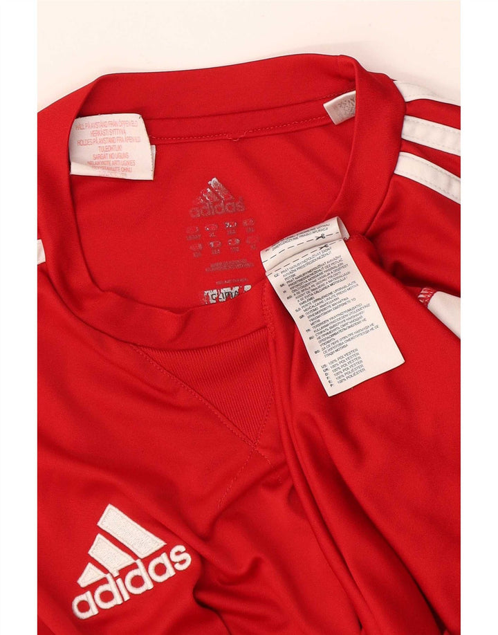 Tricou Adidas Climalite pentru baieti Top 15-16 ani poliester rosu