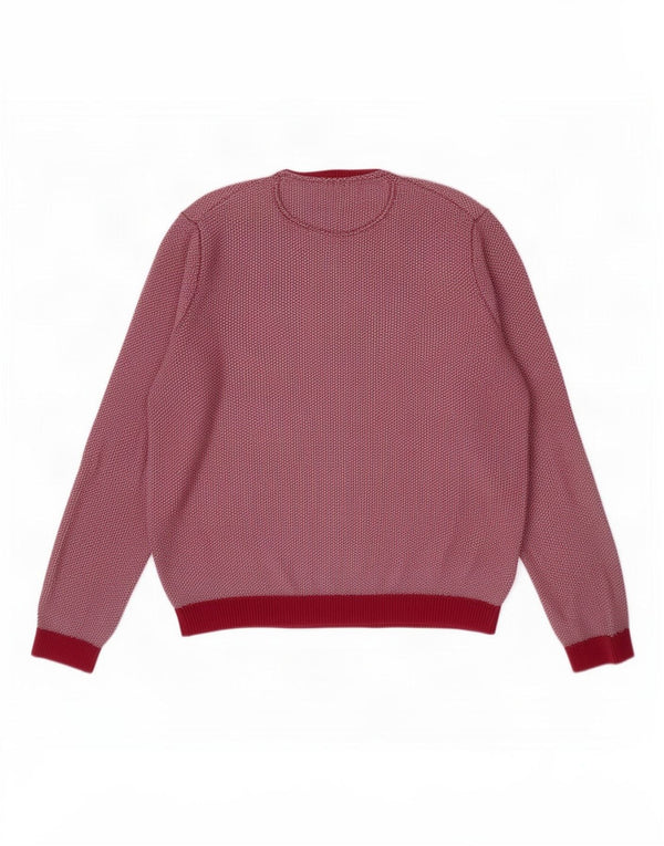 Pulover pentru bărbați Ted Baker cu gât roșu, mărimea 6 2XL, bumbac cu pete roz