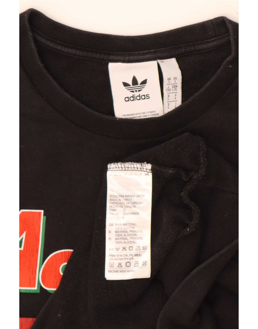 Hanorac grafic pentru bărbați Adidas Jumper mare, negru, bumbac
