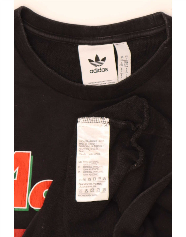 Hanorac grafic pentru bărbați Adidas Jumper mare, negru, bumbac