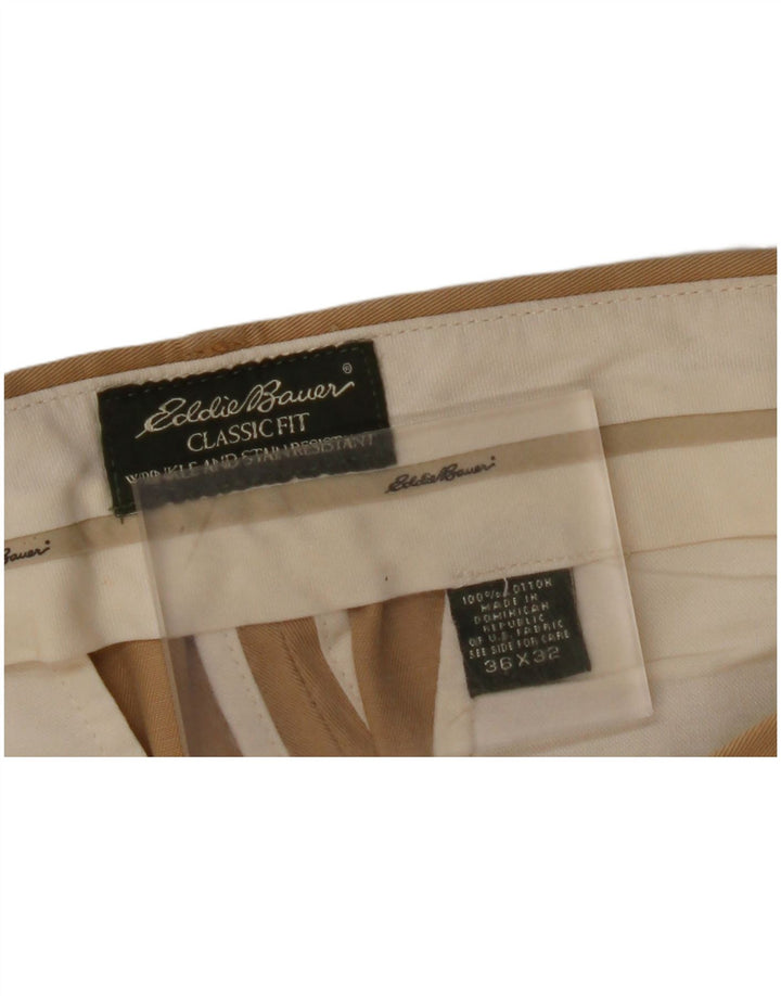EDDIE BAUER Pantaloni chino cu fixare clasică pentru bărbați, L36 L32, bumbac bej
