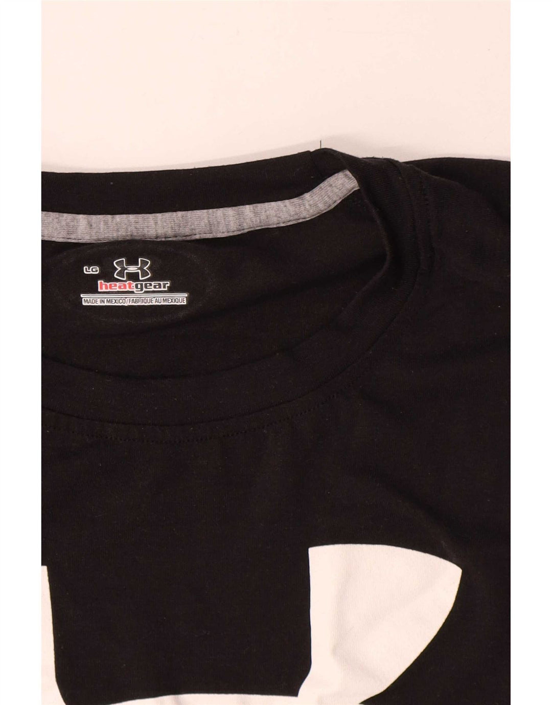 Tricou grafic Under Armour pentru bărbați Heat Gear Top mare din poliester negru