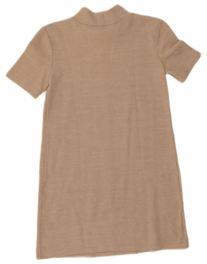 Rochie cu mâneci scurte pentru femei Zara UK 10 Bej mic