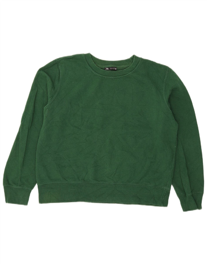 Pulover pentru femei Zara UK 16, mare, verde, bumbac