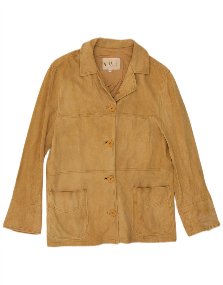 Jachetă vintage de piele intoarsa pentru femei IT 42 Medium Beige