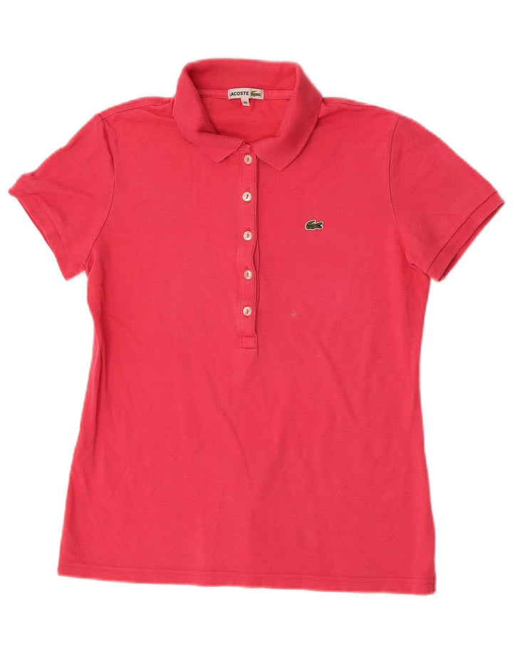 Tricou polo Lacoste pentru femei marimea 40 bumbac roz mediu