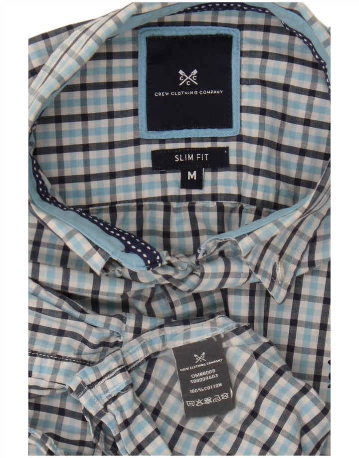 Crew Clothing Cămașă pentru bărbați Slim Fit Bumbac cu carouri albastru mediu