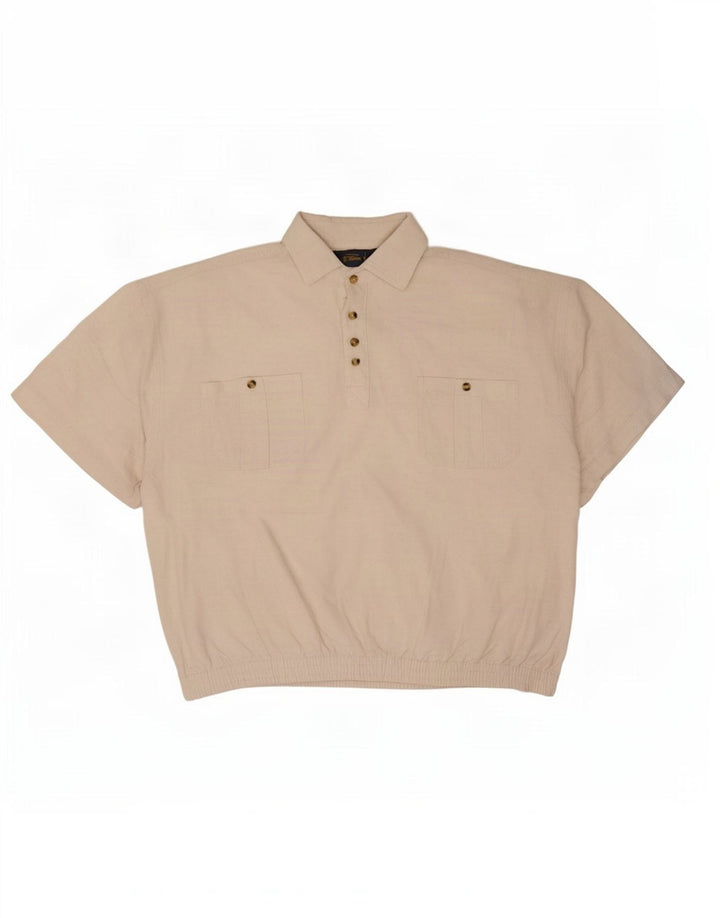 Cămașă vintage cu mânecă scurtă pentru bărbați IT 50 Medium Off White Classic
