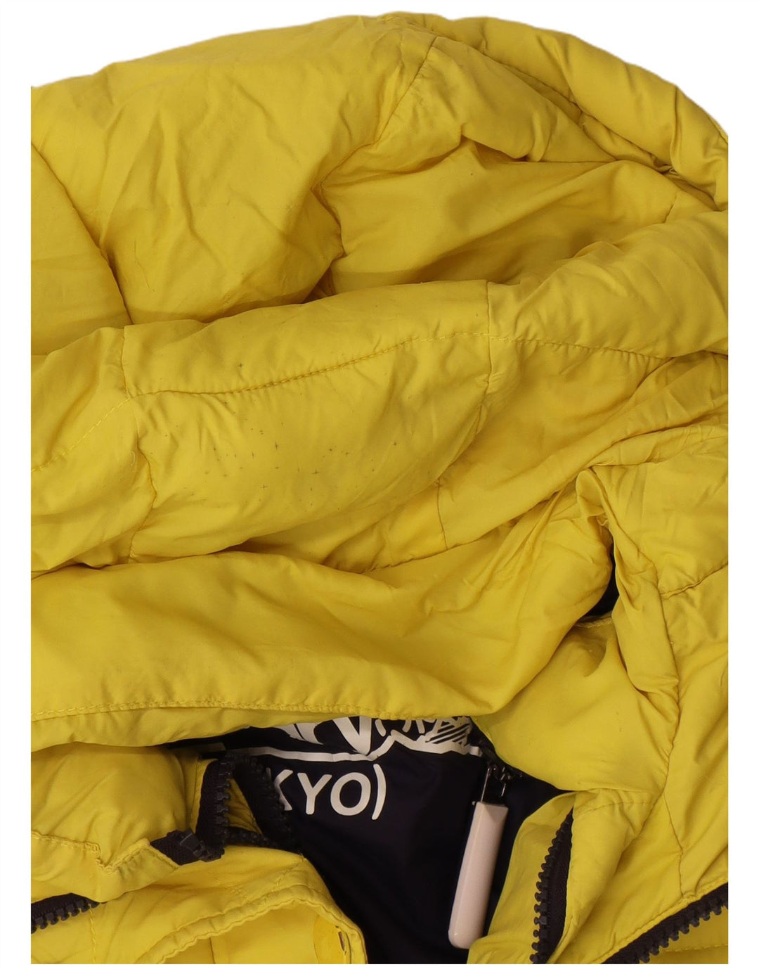 Jachetă căptușită cu glugă Superdry pentru femei UK 10, poliester galben mic